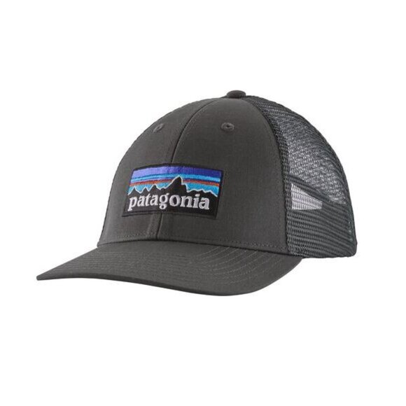 NWT Patagonia Men's P-6 Logo LoPro Grey Trucker Hat - Picture 4 of 5
